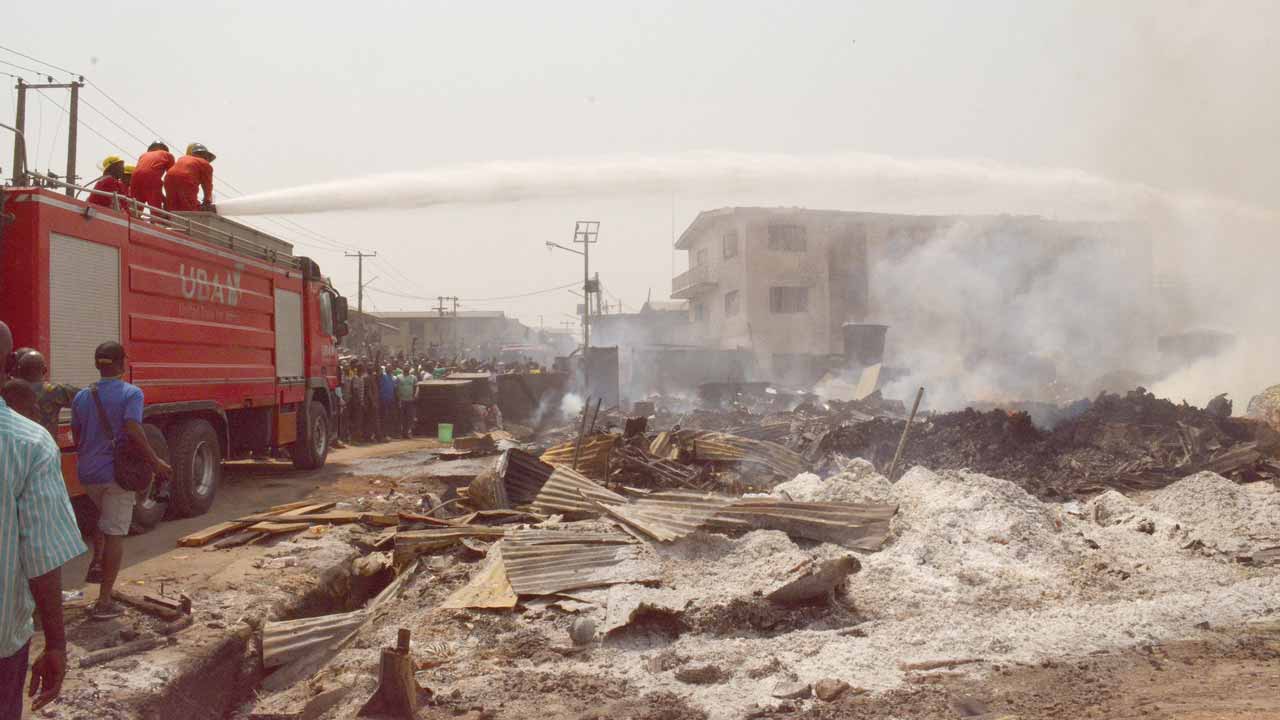 Mushin plank market, 4 other buildings ravaged by fire in Lagos