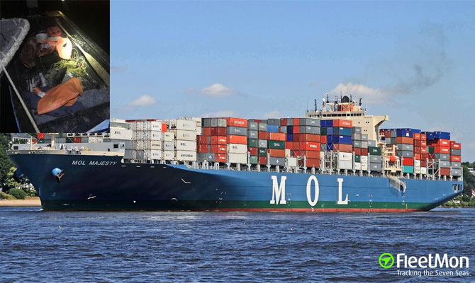 Cocaine dropped from MOL container ship to waiting traffickers