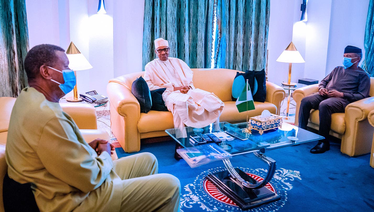 Buhari meets Pastor Adeboye at Aso Villa
