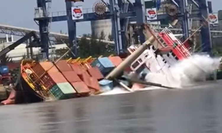 Container-ship capsized at Ho Chi Port, as Corruption fuels drug smuggling in EU ports