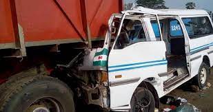  Two persons were killed while two others sustained injuries on Saturday in an accident involving an articulated vehicle and a Toyota Hiace bus on the Lagos-Ibadan Expressway.