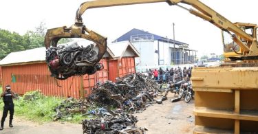 Police impound 130 bikes, arrest 5 persons in Lagos; as Collapsing building kills 1, injures another in Kano