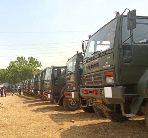 Buhari inaugurates 700 made-in-Nigeria troops-carrying trucks